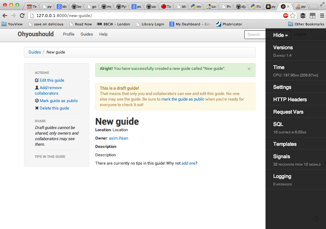 django-debug-toolbar collapsed